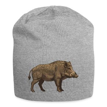 Chasse réaliste au sanglier sauvage brun - Bonnet en jersey - gris chiné - Devant