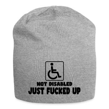 Not disabled. Just-fucked! Wheelchair humor # - Jersey Beanie - heather grey - Front