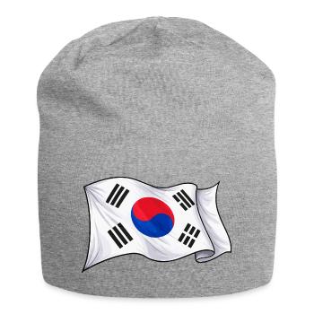 Südkorea Fahne - Jersey-Beanie - Grau meliert - Vorne