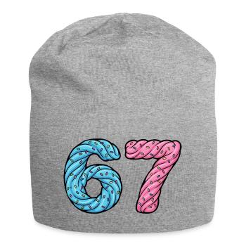 67 Twist Zuckerkunst - Jersey-Beanie - Grau meliert - Vorne