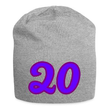 20. 20e ANNIVERSAIRE. ANNIVERSAIRE 20 ANS. 20 ANS. - Bonnet en jersey - gris chiné - Devant