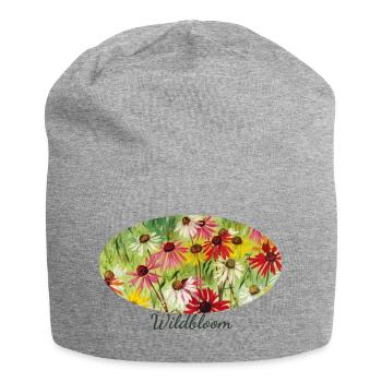Wildbloom - Colorful Echinacea Meadow Fragment - Jersey Beanie - heather grey - Front