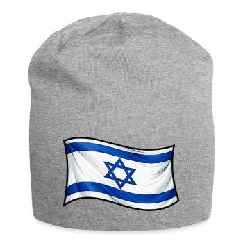 Drapeau israélien : Étoile de David - Bonnet en jersey - gris chiné - Devant