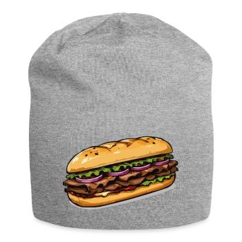 Illustration de sandwich - Bonnet en jersey - gris chiné - Devant