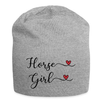 Horse Girl Heart - Jersey Beanie - heather grey - Front