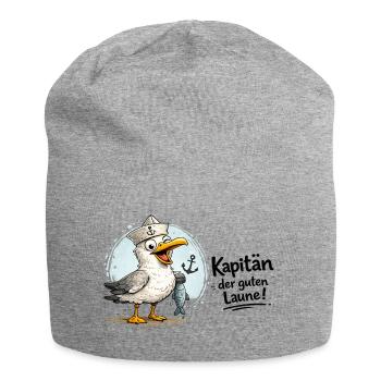 Küstensegler Möwe   - Kapitän der guten Laune - Jersey-Beanie - Grau meliert - Vorne
