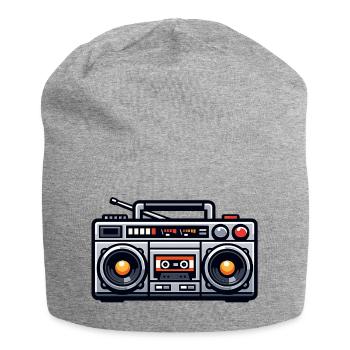 Retro Boombox Illustration - Jersey Beanie - heather grey - Front