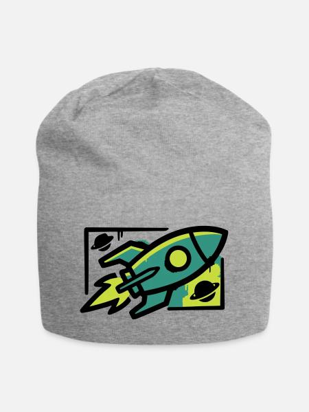 Rakete Graffiti Grafik - Jersey-Beanie - Grau meliert