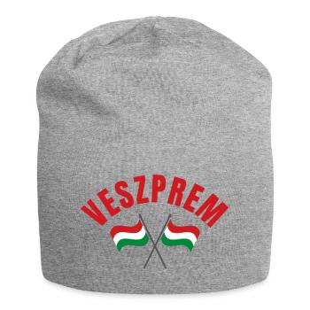 Veszprem Hungarian Flags  - Jersey Beanie - heather grey - Front
