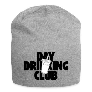 Day Drinking Club – Eiskaffee mit Statement - Jersey-Beanie - Grau meliert - Vorne