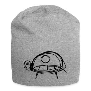 Schildkröte handgezeichnet - Jersey-Beanie - Grau meliert - Vorne