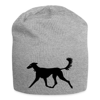 lévrier / greyhound (1c) - Bonnet en jersey - gris chiné - Devant