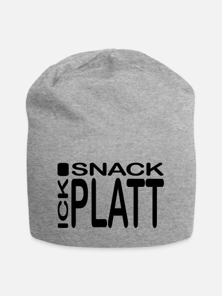 Ick snack Platt - Jersey-Beanie - Grau meliert