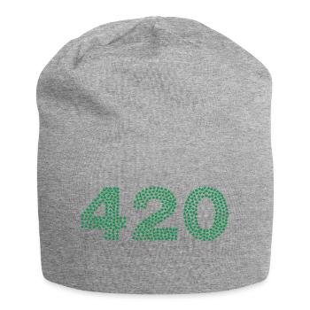 420 Hanfblätter Cannabis Geschenk Geschenkidee - Jersey-Beanie - Grau meliert - Vorne