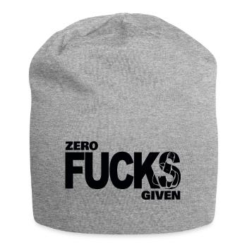 Zero fucks given - Jersey-Beanie - Grau meliert - Vorne