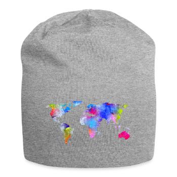 map of the world - Jersey Beanie - heather grey - Front