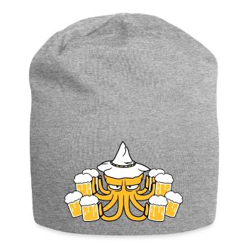 beer booze drink thirst party celebrate - Jersey Beanie - heather grey - Front
