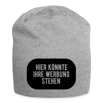 Hier könnte ihre Werbung stehen - Jersey-Beanie - Grau meliert - Vorne
