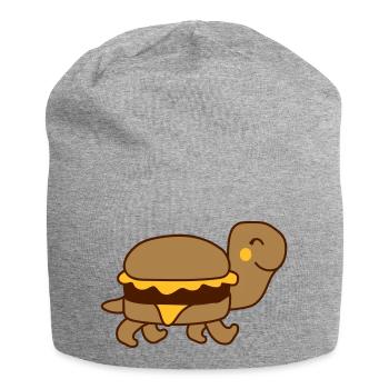 schildkroete panzertier suess niedlich gluecklich - Jersey-Beanie - Grau meliert - Vorne