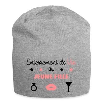 Junggesellenabschied / Junggesellen-Party / - Jersey-Beanie - Grau meliert - Vorne