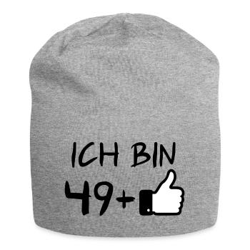 Ich bin 49+, 50. Geburtstag, 50er - Jersey-Beanie - Grau meliert - Vorne