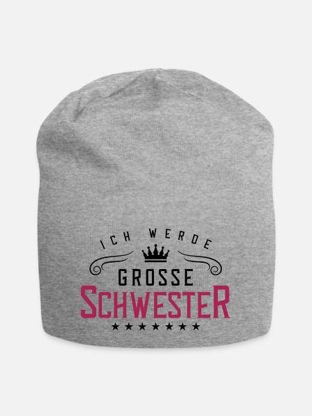 ich werde grosse schwester - Jersey-Beanie - Grau meliert