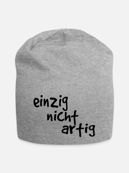 einzig nicht artig - einzigartig - Jersey-Beanie - Grau meliert