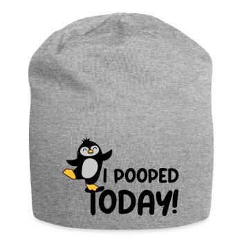 I pooped today Penguin - Jersey Beanie - heather grey - Front