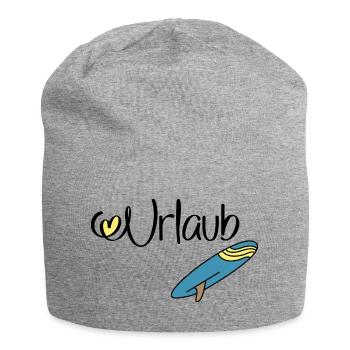Urlaub mit Surfbrett - Jersey-Beanie - Grau meliert - Vorne