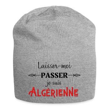 laisser moi passer je suis algérienne humour - Bonnet en jersey - gris chiné - Devant