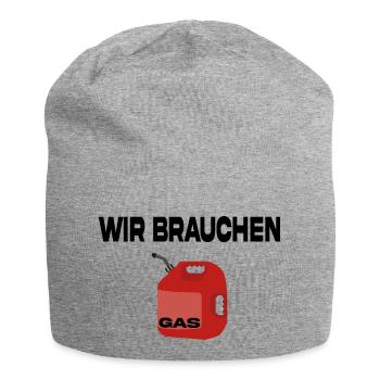 Wir brauchen Gas - Jersey-Beanie - Grau meliert - Vorne