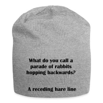 Hare Backwards Pun - Jersey Beanie - heather grey - Front