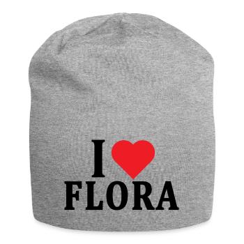 t-shirt J’aime Flora idée cadeau t-shirt - Bonnet en jersey - gris chiné - Devant