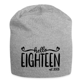 18. Geburtstag Frauen Hallo Achtzehn Est. 2005 - Jersey-Beanie - Grau meliert - Vorne