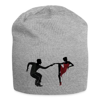 Dancing couple - Jersey Beanie - heather grey - Front