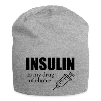 Droge der Wahl lustiger Diabetes - Jersey-Beanie - Grau meliert - Vorne