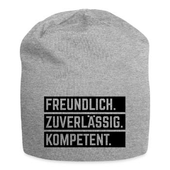 Freundlich – Zuverlässig – Kompetent (Black) - Jersey-Beanie - Grau meliert - Vorne