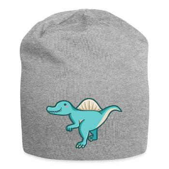 hugadino Spinosaurus, glücklicher Dinosaurier - Jersey-Beanie - Grau meliert - Vorne