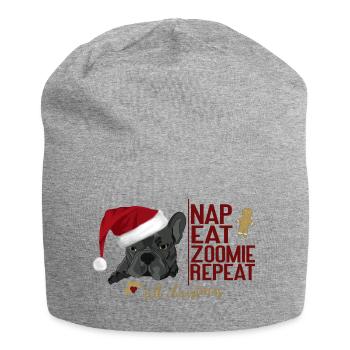 Nap Eat Zoomie Repeat – Noël pour chiens - Bonnet en jersey - gris chiné - Devant