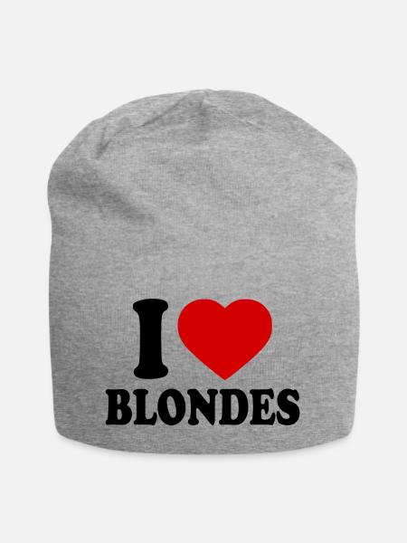 I love blondes - Jersey-Beanie - Grau meliert