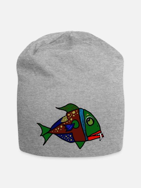 fisch anglerfisch - Jersey-Beanie - Grau meliert