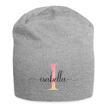 I | Monogramm | Name | Isabella |Watercolor - Jersey-Beanie - Grau meliert - Vorne