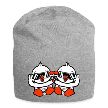 2 Birds Baby Child Rattle Diaper Sunglasses Peace - Jersey Beanie - heather grey - Front