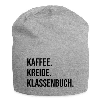 Kaffee. Kreide. Klassenbuch. - Jersey-Beanie - Grau meliert - Vorne