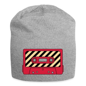 Cassette Mixtape Rétro – Motif culte de la musique - Bonnet en jersey - gris chiné - Devant