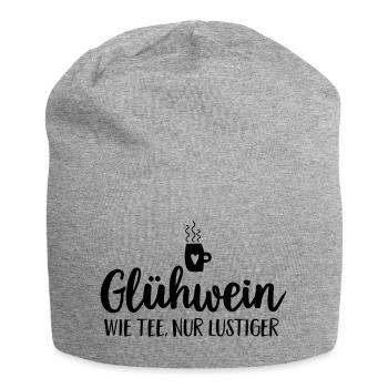 Gluehwein Weihnachtsmarkt Spruch Humor - Jersey-Beanie - Grau meliert - Vorne