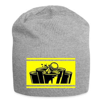 Bierpong Becher Gelb Schwarz Symbol - Jersey-Beanie - Grau meliert - Vorne