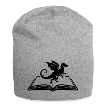 Drache auf Buch Fantasy - Jersey-Beanie - Grau meliert - Vorne
