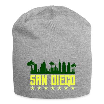 San Diego Skyline Neon Yellow - Jersey Beanie - heather grey - Front