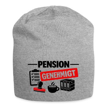 Pension genehmigt - Jersey-Beanie - Grau meliert - Vorne